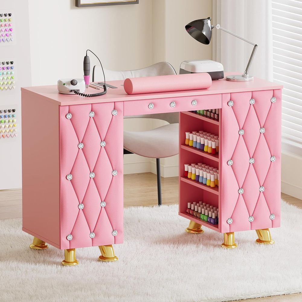 Manicure Table Nail Desk w/Dus - огляд і ціна Leather Desk Pad