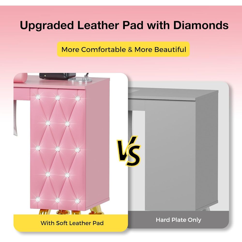 Manicure Table Nail Desk w/Dus - огляд і ціна Leather Desk Pad