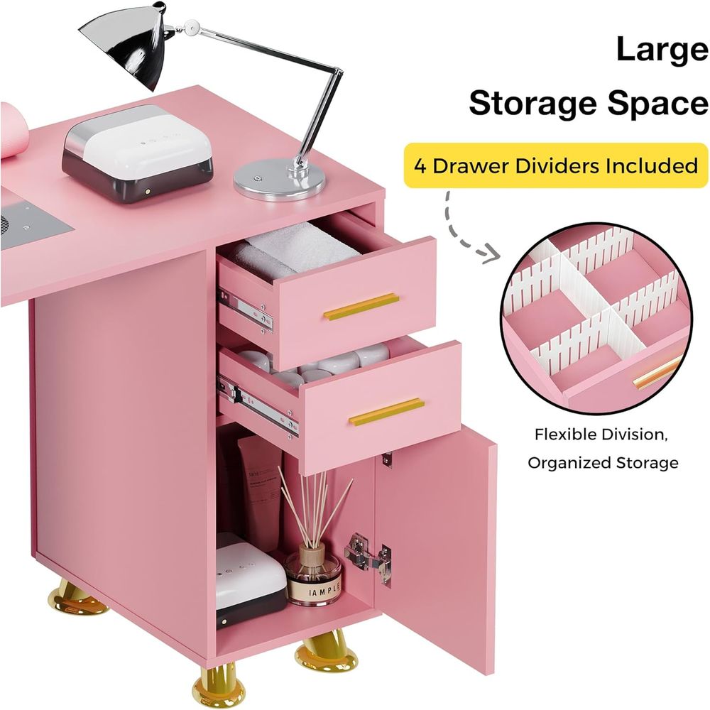 Manicure Table Nail Desk w/Dus - огляд і ціна Leather Desk Pad